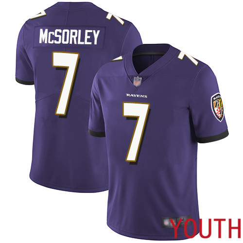 Baltimore Ravens Limited Purple Youth Trace McSorley Home Jersey NFL Football #7 Vapor Untouchable
